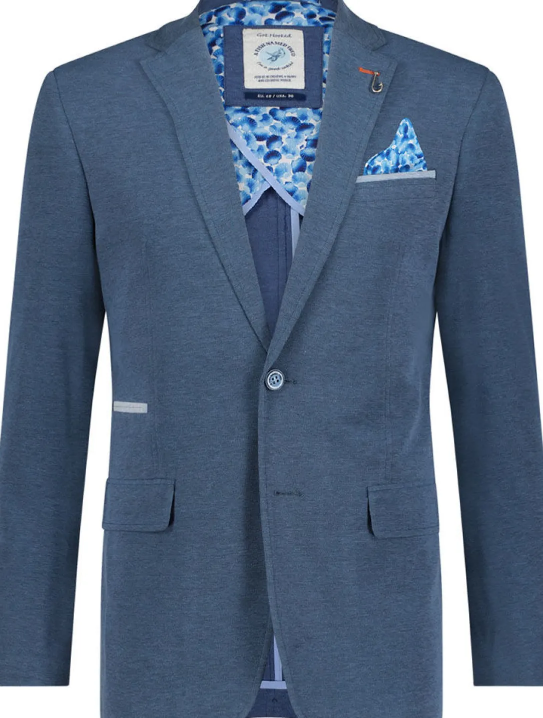 blazer pique Blauw