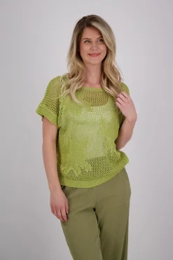 Pullover Crochet Flower Groen