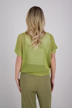 Pullover Crochet Flower Groen