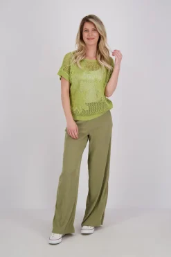 Pullover Crochet Flower Groen