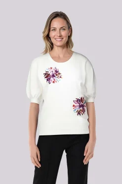 Pullover Omira Flower  Wit