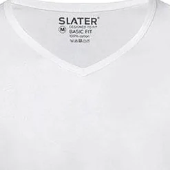 T-shirt Basic Fit 2-pack V-neck Wit