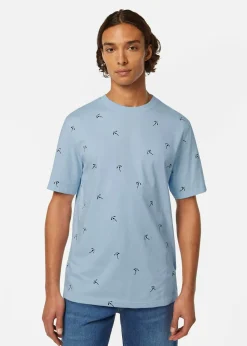 T-shirt Micro AOP Blauw
