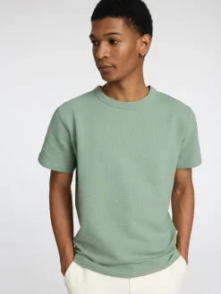 T-shirt Sander Seersucker Groen