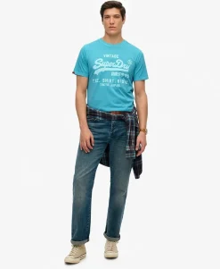 T-shirt Vi Neon Relaxed Blauw